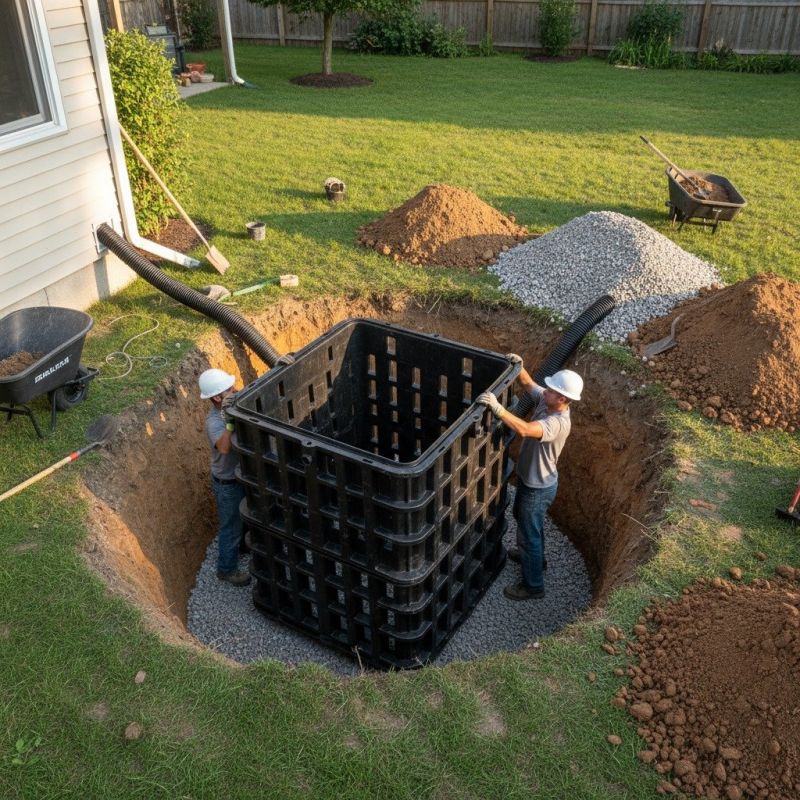 Flooded Yard Drainage Installation