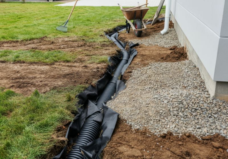 Flooded Yard Drainage Installation detail